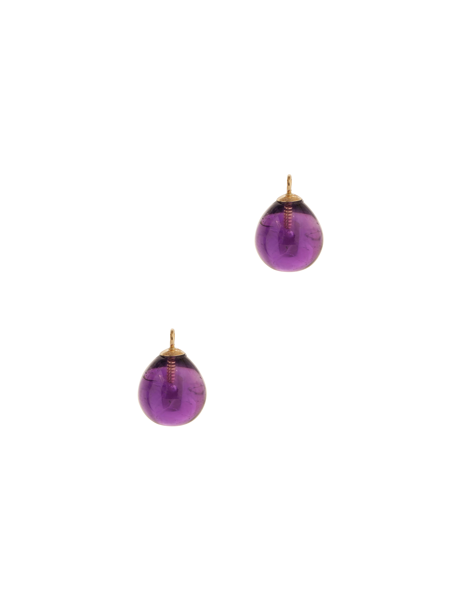 Amethyst droppers, 9ct gold